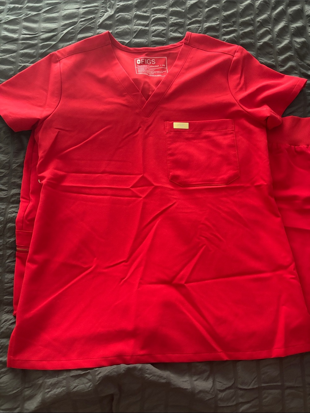 Figs Bright Red Women's Jogger Set - Picture 3 of 5